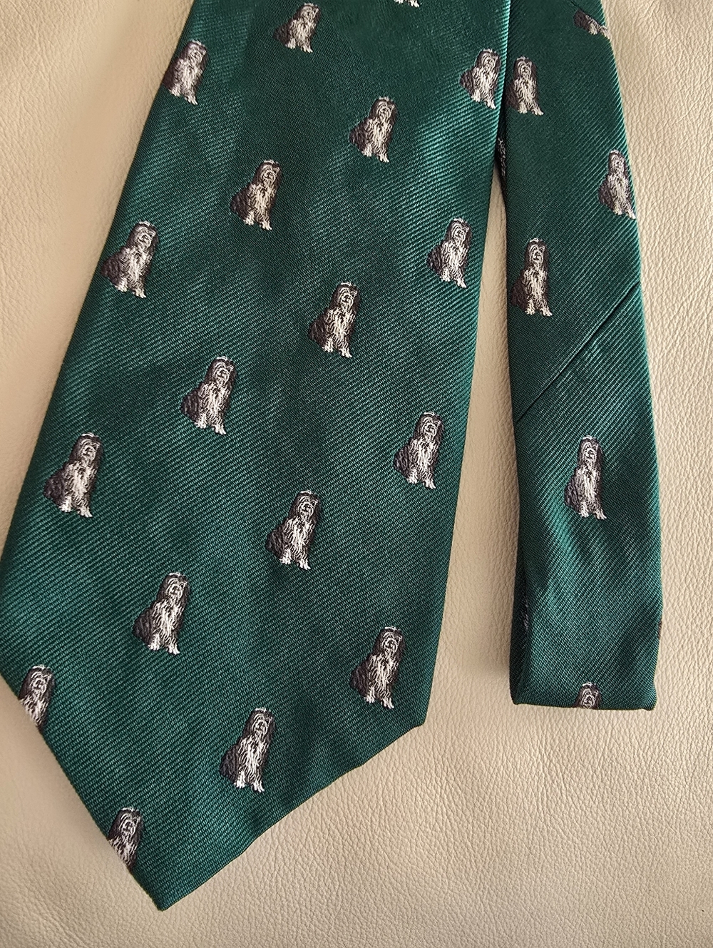 POLO by Ralph Lauren Green Dog Silk Men's Necktie Tie